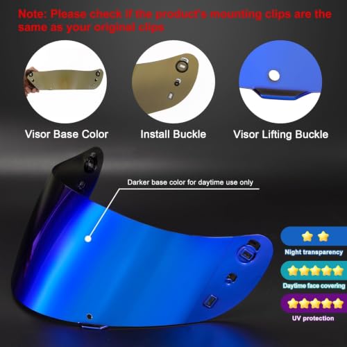 Image of PSLER Shatterproof Helmet Visor for Airform Airmada Airframe pro,Deep Blue