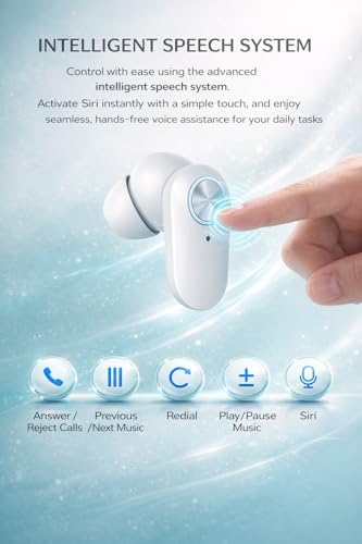 Image of YD06 3D Digital Earbuds, Gaming Earbuds with 60 Hours Playtime, Bluetooth 5.4 + ENC Clarity, Adaptive Noise Cancelling,13mm HD BASS Drivers, IPX7 Sweat-Proof (White)