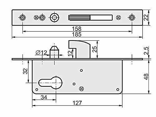 Image secondaire de Serrure à Crochet Argentée pour Porte Coulissante KeyMet