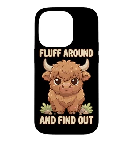 Fluff Around And Find Out Funny Highland Cow �X�}�z�P�[�X iPhone 14 Pro �p