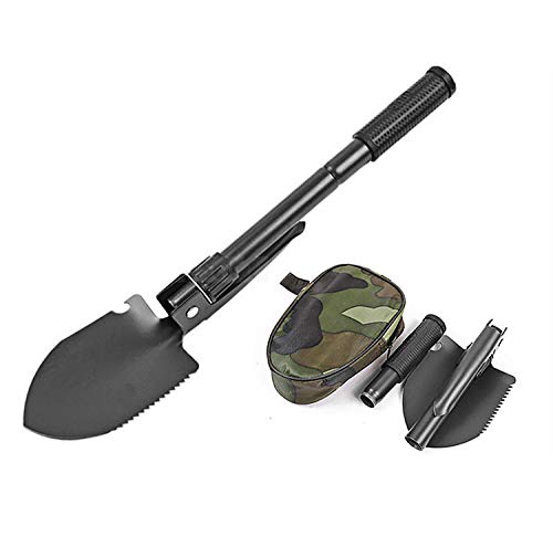 Eldwviz MultiFunction Military Portable Folding Camping Shovel Survival Spade Trowel Dibble Pick Emergency Garden Outdoor Tool