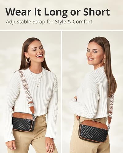Image of Vantamo Premium Quilted Crossbody Bags for Women with Anti-Pickpocket Clip, Vegan Leather Handbags, Travel Purses for Women