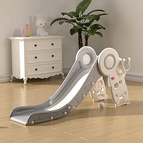 Baby Slide For Toddlers Age 1-3 Indoor Kids Slide Outdoor Climber Freestanding Toddler Slide With Basketball Hoop & Toss Ring Game #TOP4