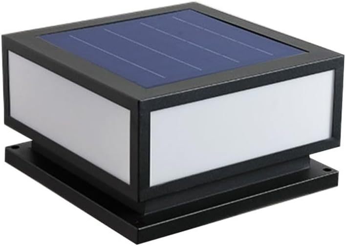 Modern LED Fence Deck Cap Light Lantern Solar Column Lights Outdoor Solar Post Lights for Flat Surface Patio Garden Decoration IP65 Waterproof Pillar Lights