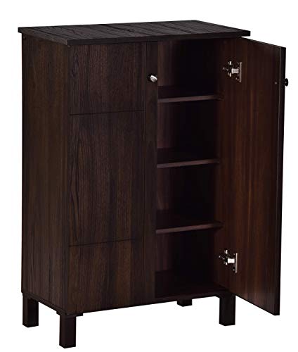 Image of DeckUp Alvo 2-Door Engineered Wood Shoe Rack (Walnut, Matte Finish)