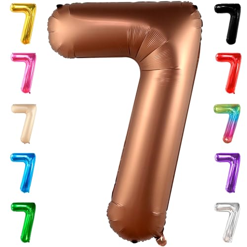 Image of KatchOn Giant Coffee Brown Number 7 Balloon - 40 Inch, 1 Count