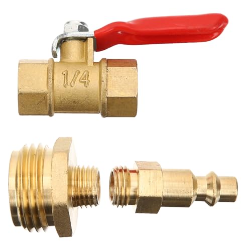 Image of iplusmile RV Winterize Blowout Adapter Kit with 1 /4 inch Quick Connect Plug and 3 /4 inch Garden Water Hose Threading, Easy Blow Out Water to Winterize Camper RV Boat Hose Water Lines