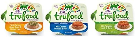 Wellness TruFood Living Nutrition Grain Free Dog Food 3 Flavor 6 Can Bundle: (2) Chicken, Green Beans & Liver, (2) Chicken, Pumpkin & Beef and (2) Pumpkin, Lamb & Duck, 5 Oz. Ea. (6 Cans Total)