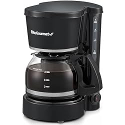 1 of Elite Gourmet EHC-5055# Automatic Brew & Drip Coffee Maker with Pause N Serve Reusable Filter, On/Off Switch, Water Level Indicator, Black