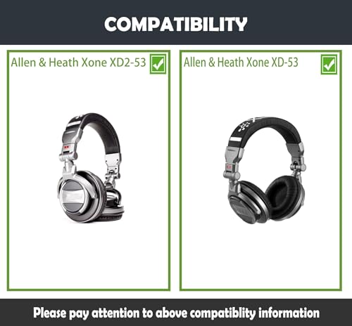 Almohadillas para auriculares Xone XD2-53 de repuesto para auriculares Allen & Heath Xone XD2-53 y XD-53, con tela duradera y espuma viscoelástica miniatura 2