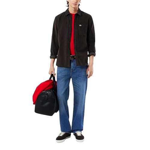 Lacoste Men's 5 Pocket Straight Cut Indigo Jeans, Washed DEEP Medium, 32/324