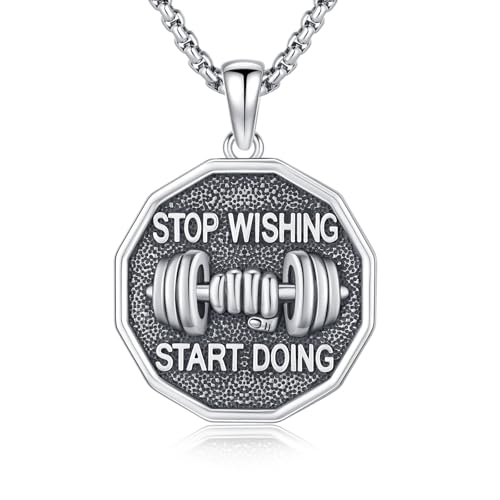 Cadeau pour les amateurs de sport : le collier haltère en argent précieux 925