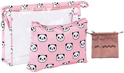 Cosmetic Bags,Makeup Bags Toiletry Portable makeup purse Travel Pouch Purse Pencil Case Makeup Bag Jewelry Bag 2PCS (Panda)