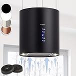 Klarstein Hanging Island Cooker Hood, Extractor Fan for Kitchen Islands, 558m³/h Airflow, Timer, Adjustable Kitchen Extractor Fan w/Chandelier Design, 3 Mode Cooker Hoods, Activated Carbon Filters