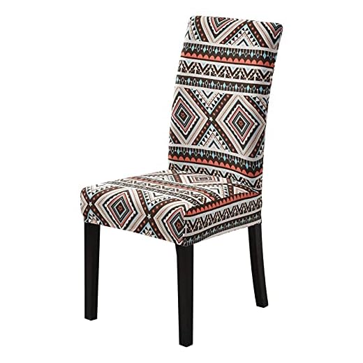 SZBLYY Stolöverdrag Sträckavtagbar Tvättbar Blommig Print Stolskydd Multifunktions Spanex Cloth Chair Cover Universal SEAT Protector Hemmatsal (Color : B4, Specification : 6Pcs)