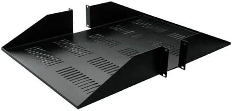 Quest Manufacturing Double-Sided Vented Shelf, 2 Unit, 19" x 25"D, Black (ES0619-0225)