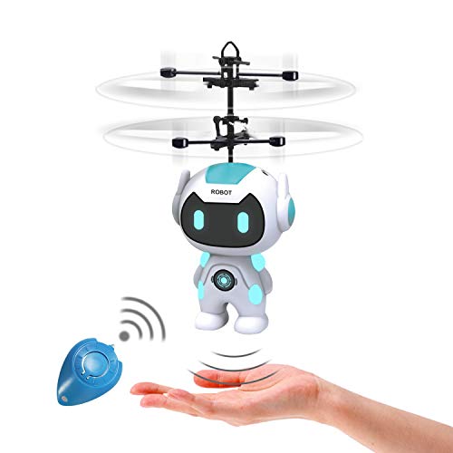 Ynybusi Flying Toys Ball Drones Robot Toys - Infrared Induction RC Flying Toy Built-in LED Light Helicopter Mini Drone Indoor and Outdoor Games Toys for Kids Boys Girls 6 7 8 9 10 Year Old Gifts,White