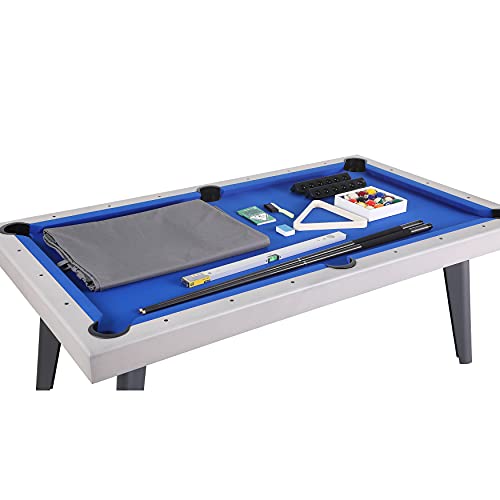 Playcraft Santorini 7’ Outdoor Slate Pool Table With Dining Top Benches And Ping Pong #TOP3