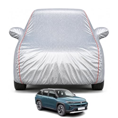 Image of Car Cover for Victoris 2026 Model | 100% Waterproof All Weather | Protection Mirror & Inner Cotton Triple Stitched Cover | Adjustable Belt Bottom Elastic to Secure Fit (Metalic Silver)
