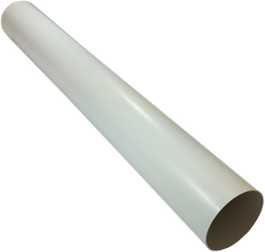 Kair Plastic Ducting Pipe 125mm - 5 inch / 1 Metre Long Length - Rigid Straight Duct Channel