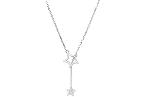 Celestial Radiance: Crystal Star Lariat Necklace, an Enchanting Gift for Christmas and Valentine's Day