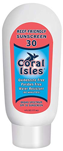 SPF 30 6 oz Lotion - Coral Isles - Reef Friendly and Safe - Broad Spectrum Water Resistant Sunscreen, Gluten Free