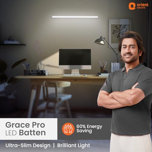 Image of Orient Electric 10W Grace Pro LED Batten | Up to 4 kV Surge Protection | 1000 lumens| LED Tubelight for Home| Sleek & Stylish Design| 6500K, Cool White| Pack of 1