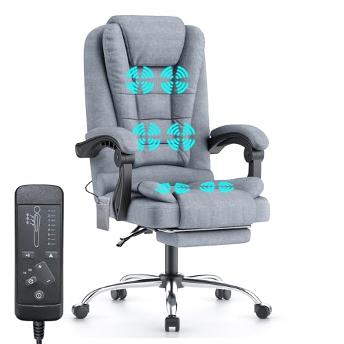 naspaluro Fauteuil Bureau avec Fonction Massage, Chaise Ergonomique avec Repose-Pieds...
