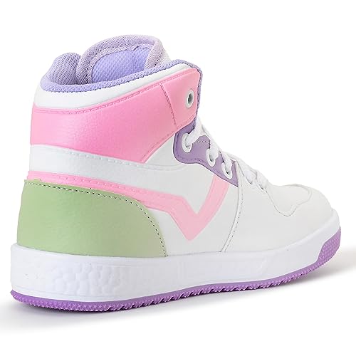 Tênis Infantil Nippos Botinha Casual Feminino High (Branco/Candycolors, BR, Criança de 4 a 8 anos, N