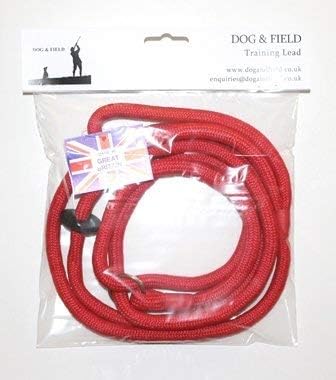 Dog & Field Figure 8 Anti Pull Lead / Halter / Head Collar (RED) - One Size Fits All - Super Soft Braided Nylon - Fitting Instructions Included- Comfortable, Kind, Supple, Secure and Proven to Make Your Walks More Enjoyable - No More Pulling!