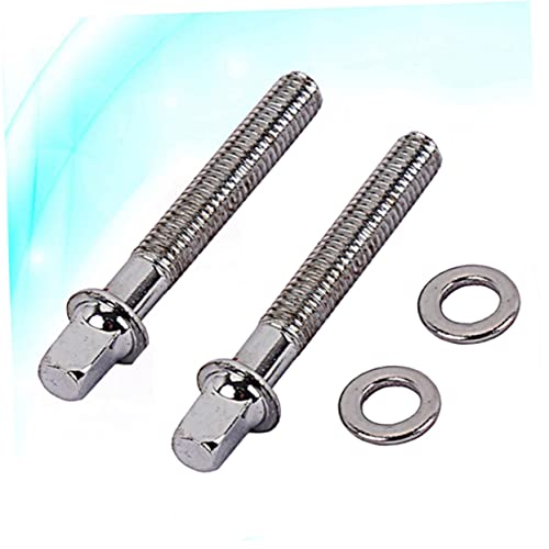 6 piezas de tornillos de montaje para tensores de tambor con arandelas, sujetadores de acero inoxidable para accesorios de caja, bombo y batería, piezas de repuesto esenciales para músicos miniatura 4