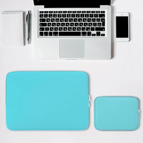 Image of Meyaar Laptop Sleeve Case 14 Inch, Compatible with 13-14 Inch Laptop, MacBook Pro M1 /M2 /M3 /M4, Notebook, Tablet, Chromebook - Soft Padded Zipper Bag (Light Blue, for 13 inch /13.3 inch MacBook)