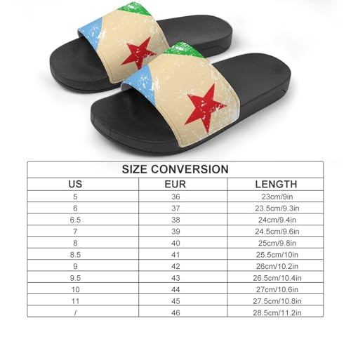 Djiboutis Vintage Flag House Slippers for Women Men Personalized Shower Shoes Sandals Slides2