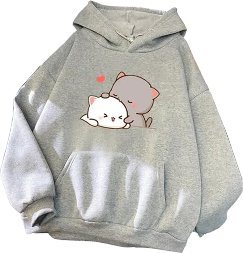 Image of Bear Long Sleeve Oversized Fleece Hoodie Sweater Pullover Hoodie for Women