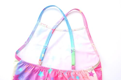 Image of Girls' Sparkle One-Piece Swimsuit 4-12Y Adjustable Crossback Straps Shimmer Bathing Suit for Beach Pool