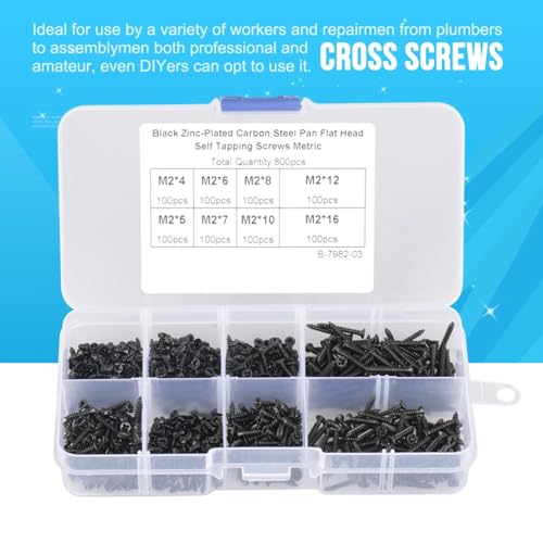 Set 800 Tornillos Autorroscantes M2 Punta Cruzada miniatura 2