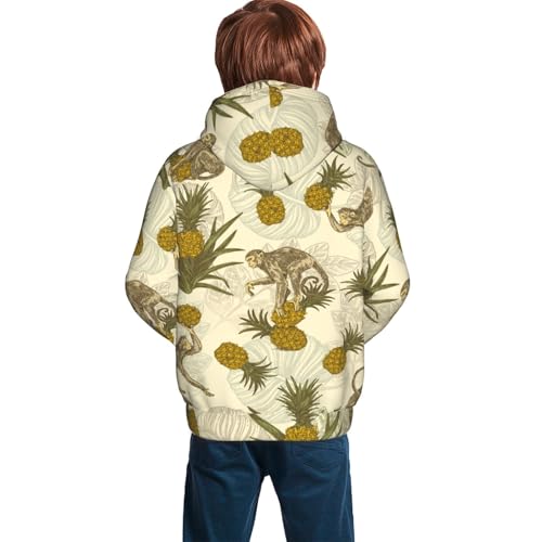Monkeys and Pinealpples Kid Hoodies Boys Sweatshirts Girls Pullover with Pocket4