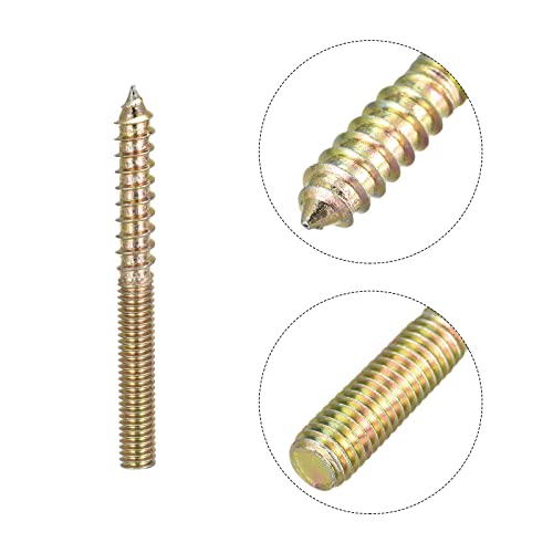 Image of uxcell M6x60mm Hanger Bolts, 8pcs Double Ended Thread Dowel Screws for Wood Furniture
