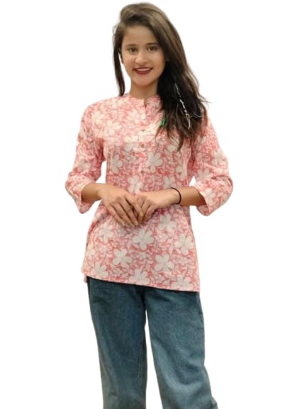 J V Garments Women's Cotton Short Kurta