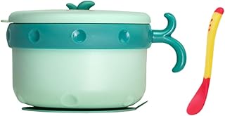 SAFIGLE 1 Conjunto De Suplemento Alimentar Infantil Utensílios De Aço Inoxidável Utensílios De Aço Inoxidável Para Crianças Utensílios De Mesa De Aço Inoxidável Tigela Quente De Segurança