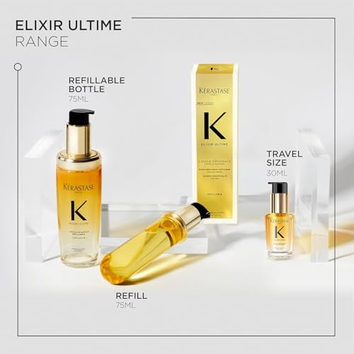 Kerastase Elixir Ultime Refillable Hair Oil - Hydrates & Smoothes Frizz, Adds Shine, With Wild Camellia, Nourishes & Strengthens Hair, For All Hair Types - Image 12