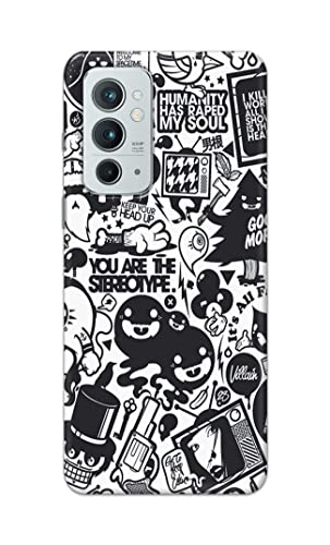 Image of Plastic Printed Hard Back Cover Case For Oneplus 9Rt 5G Back Cover (Mixed Cartoon) -1302, Multicolor