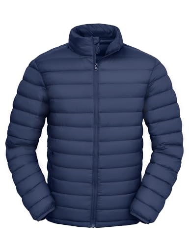 Men's Lightweight Packable Puffer Jacket Warm Insulated Winter Jackets Water-Resistant Puffy Coat for Casual Hiking Travel