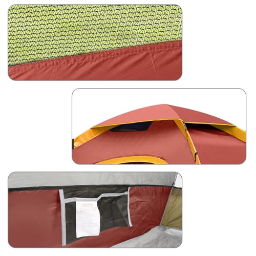 Image of unp 6 Person 4 Season Dome Tent, Easy to Set Up for Camping & Hiking, Lightweight & Portable, Green