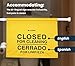 Alpine Restroom Closed for Cleaning Sign - Caution Door Barricade Signs, English & Spanish Yellow Safety Hanging Sign for Commercial Bathrooms Maintenance