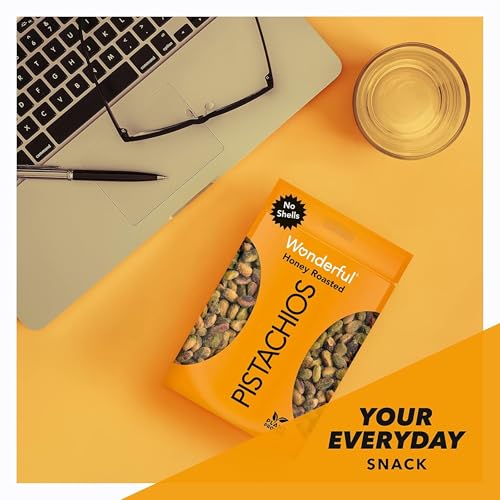 Image of Wonderful Pistachios No Shells, Honey Roasted Nuts, 11 Ounce Resealable Bag, Protein Snacks, Gluten Free, Healthy Office Snacks