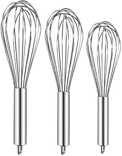 TEEVEA ((Upgraded) 3 Pack Very Sturdy Kitchen Stainless Steel Balloon Wire Set Egg