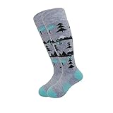 Highcamp 2 Paar warme Merinowoll-Mischung, nahtlose Zehen, Thermo-Skisocken, Vollfrottee, für Kleinkinder, Kinder, Jungen, Mädchen, zum Wandern, Skifahren, Snowboarden, Skifahren, Aqua, S