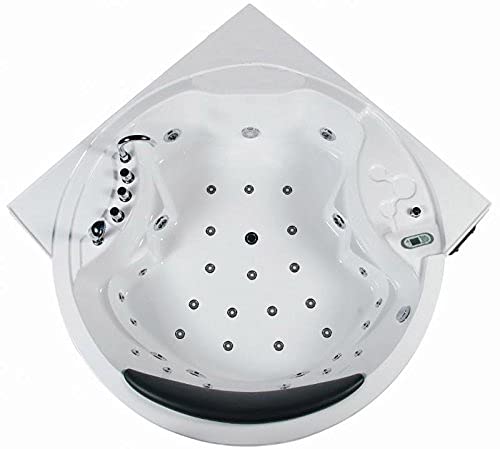 Bagno Italia Vasca da bagno Idromassaggio da cm 180x180 Super accessoriata con Riscaldatore Cromoterapia e 36 getti I11