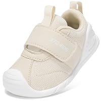STQ KIDS Baby First Walking Shoes Toddler Barefoot Trainers Kids Boy Girls Lightweight Pre Walker Infant Sneaker Beige 12-18 Months Size 5 Wide Width